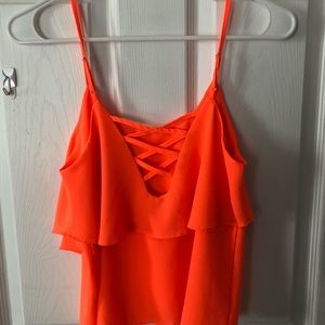 Orange Tiered Crop Top